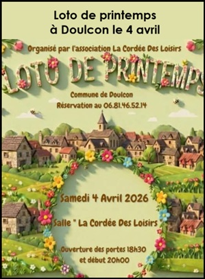 Loto de printemps à Doulcon le 4 avril